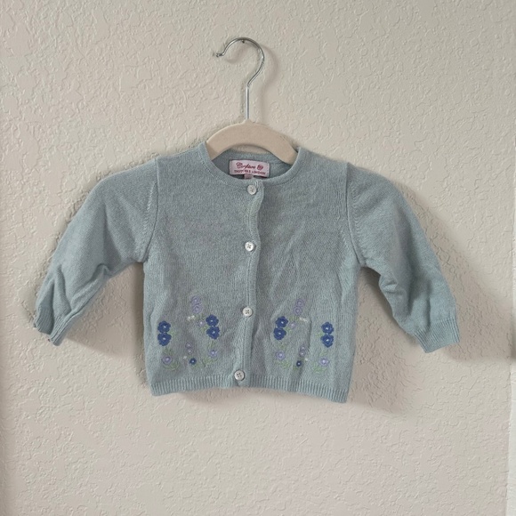 Trotters London Girls Cardigan with Embroidered Flowers - Picture 1 of 2